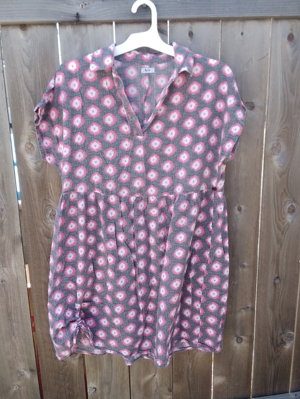 Tulip Mini Dress Fliral Womens Lsrge Pink Grey Lagenlolk
